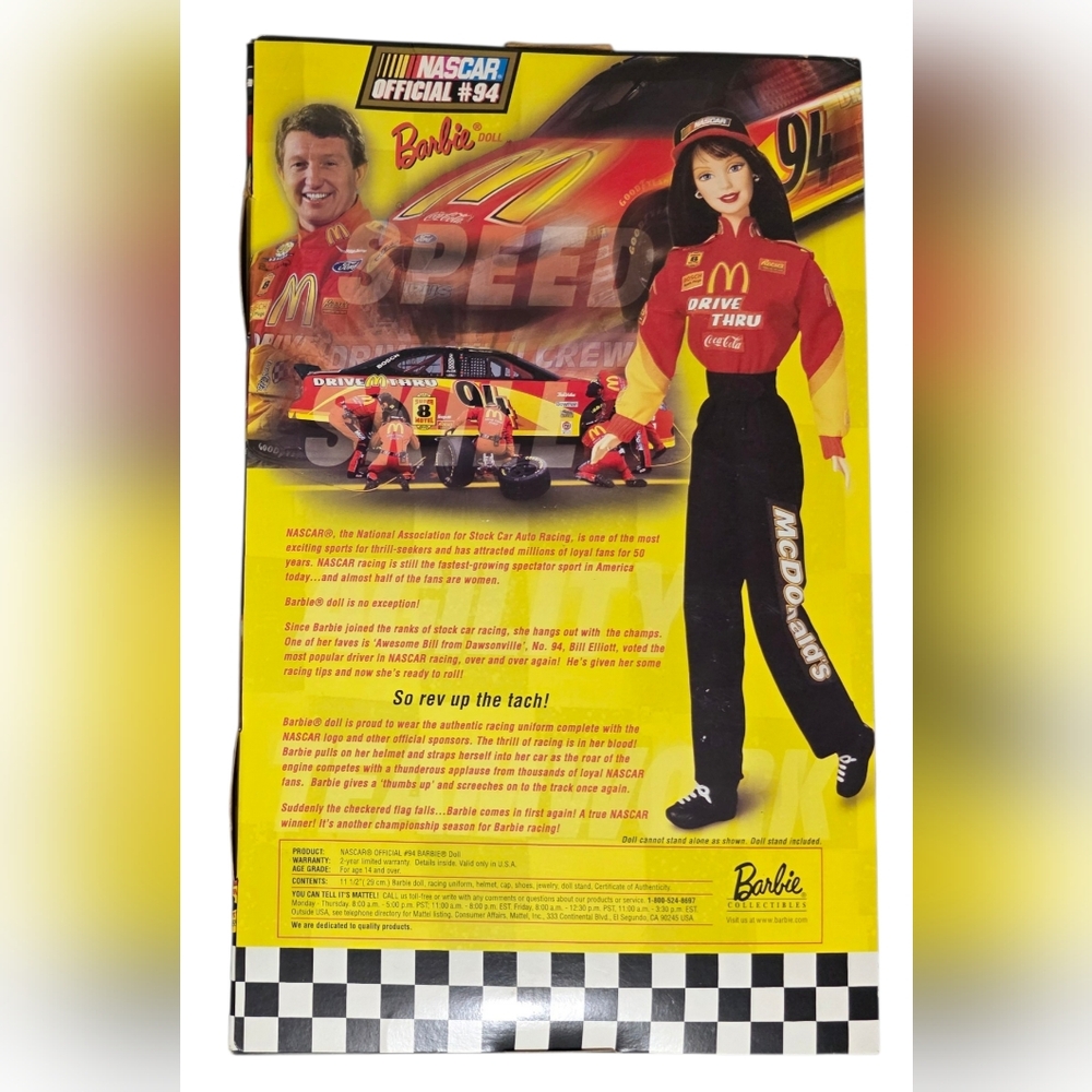1999 Mattel Barbie NASCAR Official #94 Doll - Picture 3 of 6